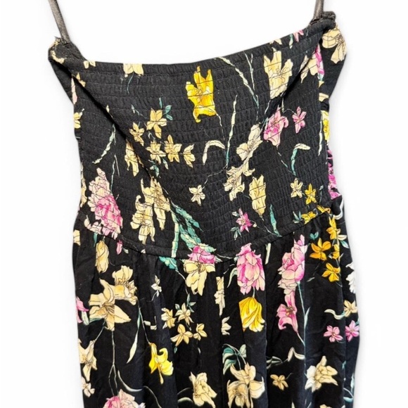 Band of Gypsies Strapless Floral Black Jumpsuit - Picture 4 of 6